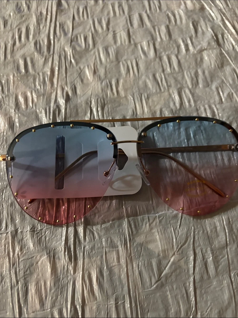 Claire's Pink and Blue Gradient Aviator Sunglasses